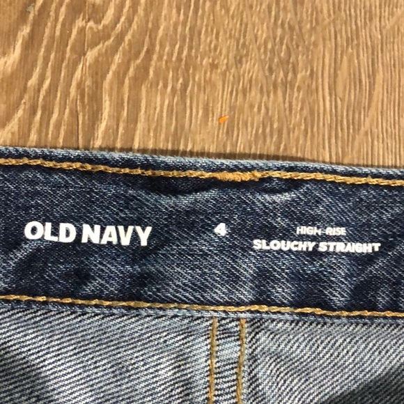 Like new! - OLD NAVY 100% Cotton High-Waist Button-Fly Slouchy Straight Jeans - Picture 2 of 11